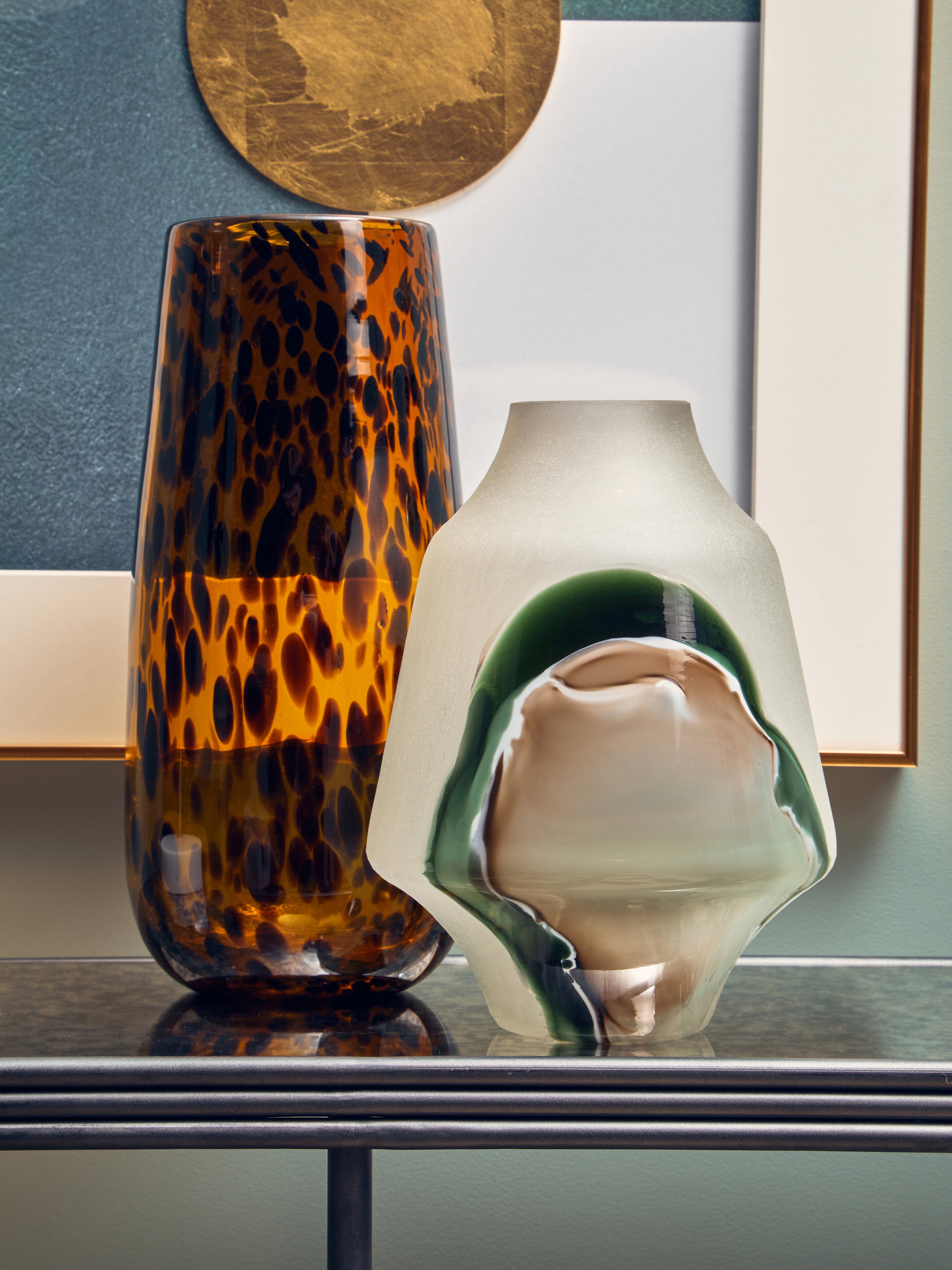 Oreana Frosted Abstract Glass Vase